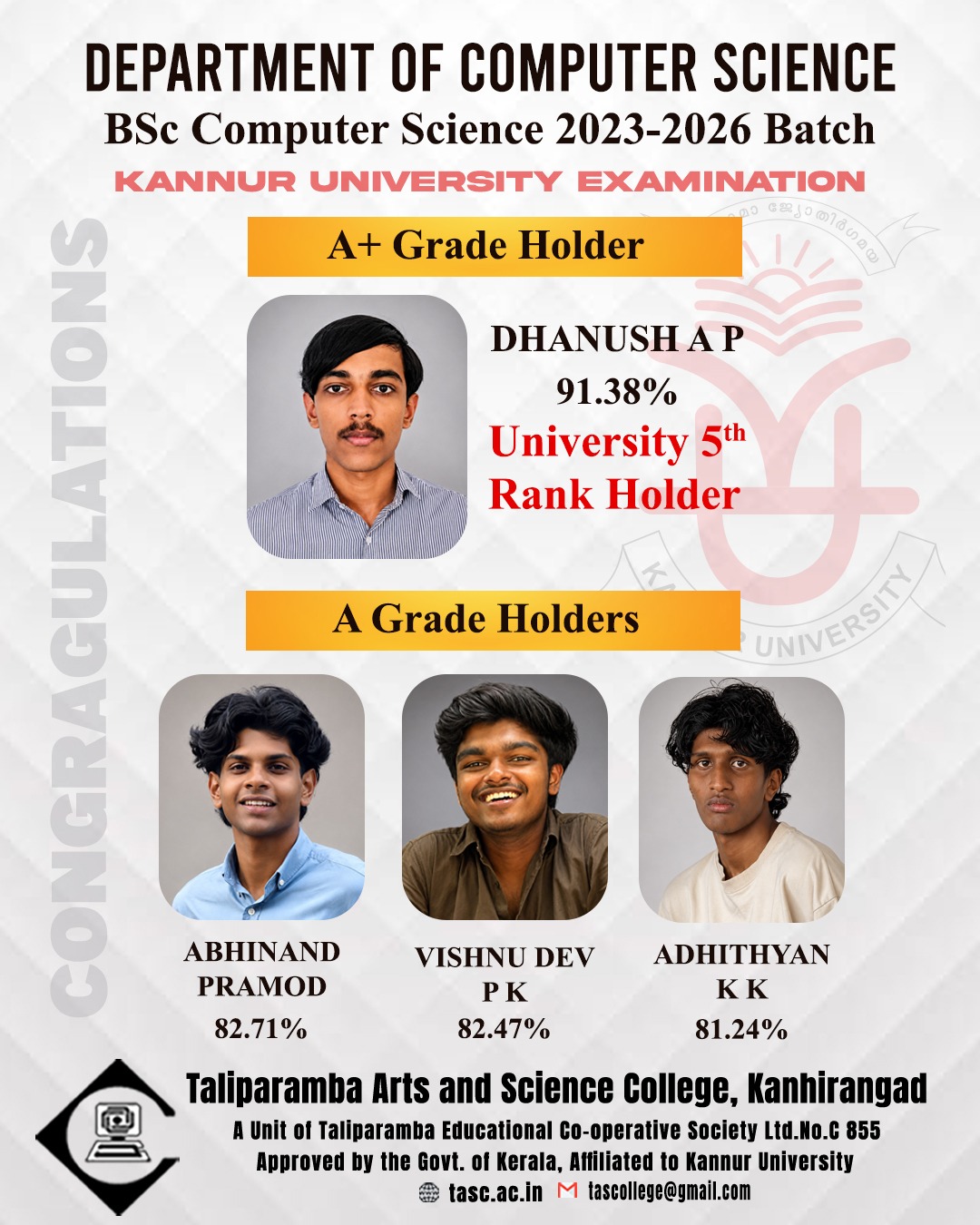 Computer Science Toppers 2023-2026 Batch