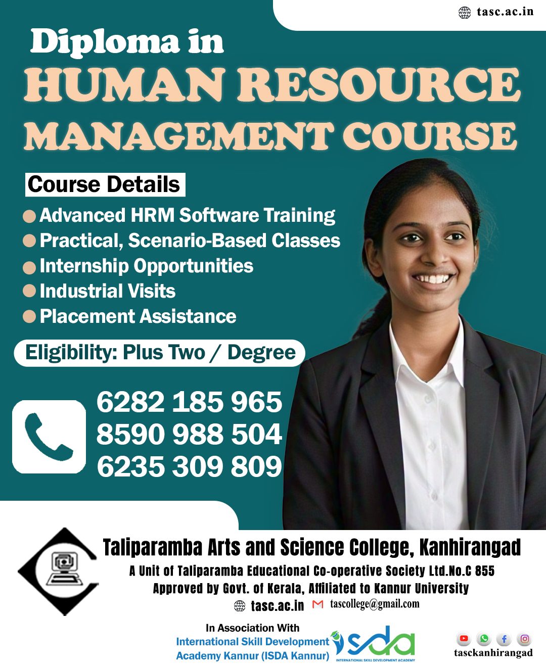 Diploma in HUMAN RESOURCE MANAGEMENT COURSE Taliparamba Arts and Science College Kanhirangad TASC